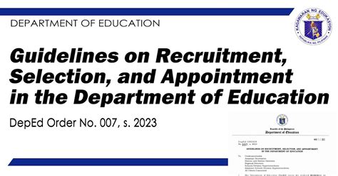 do no.7 s.2023|Guidelines on Recruitment, Selection, and .